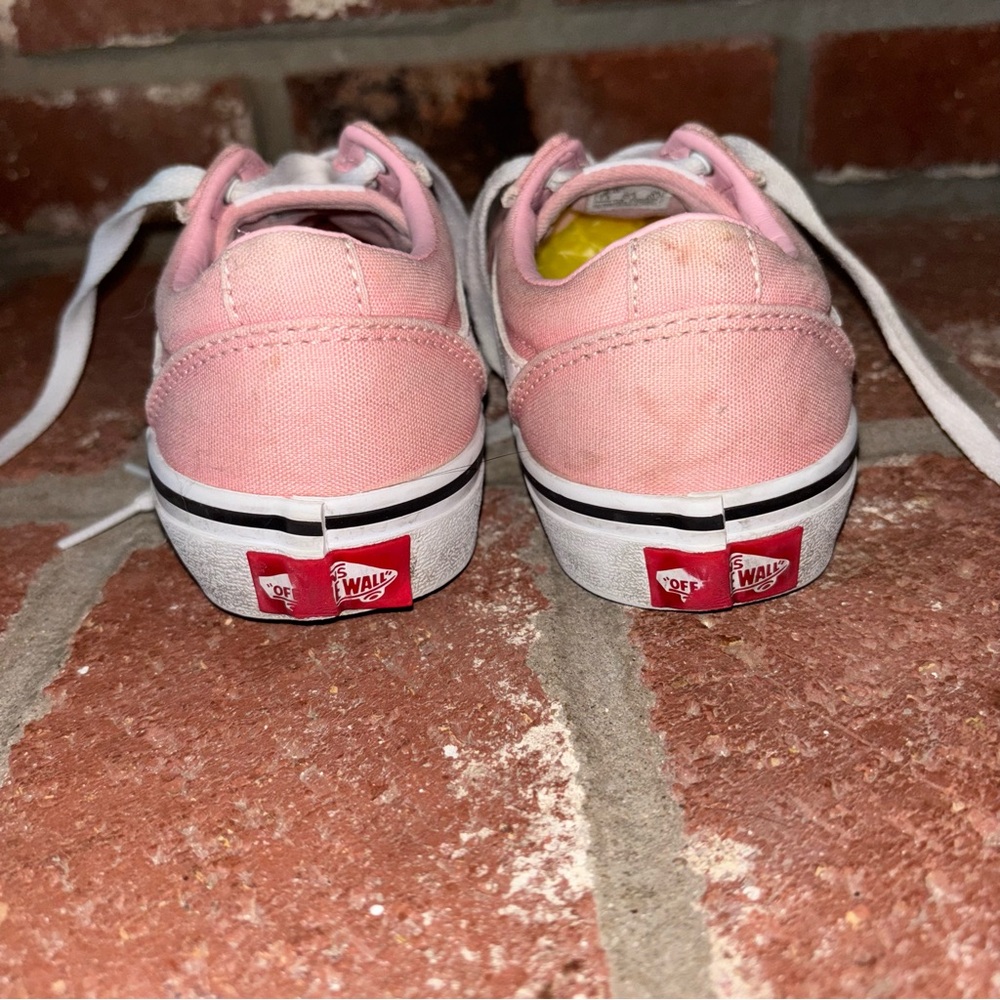 Vans Kids Pink Low-Top Canvas Sneakers with White Stripe - Picture 4 of 6